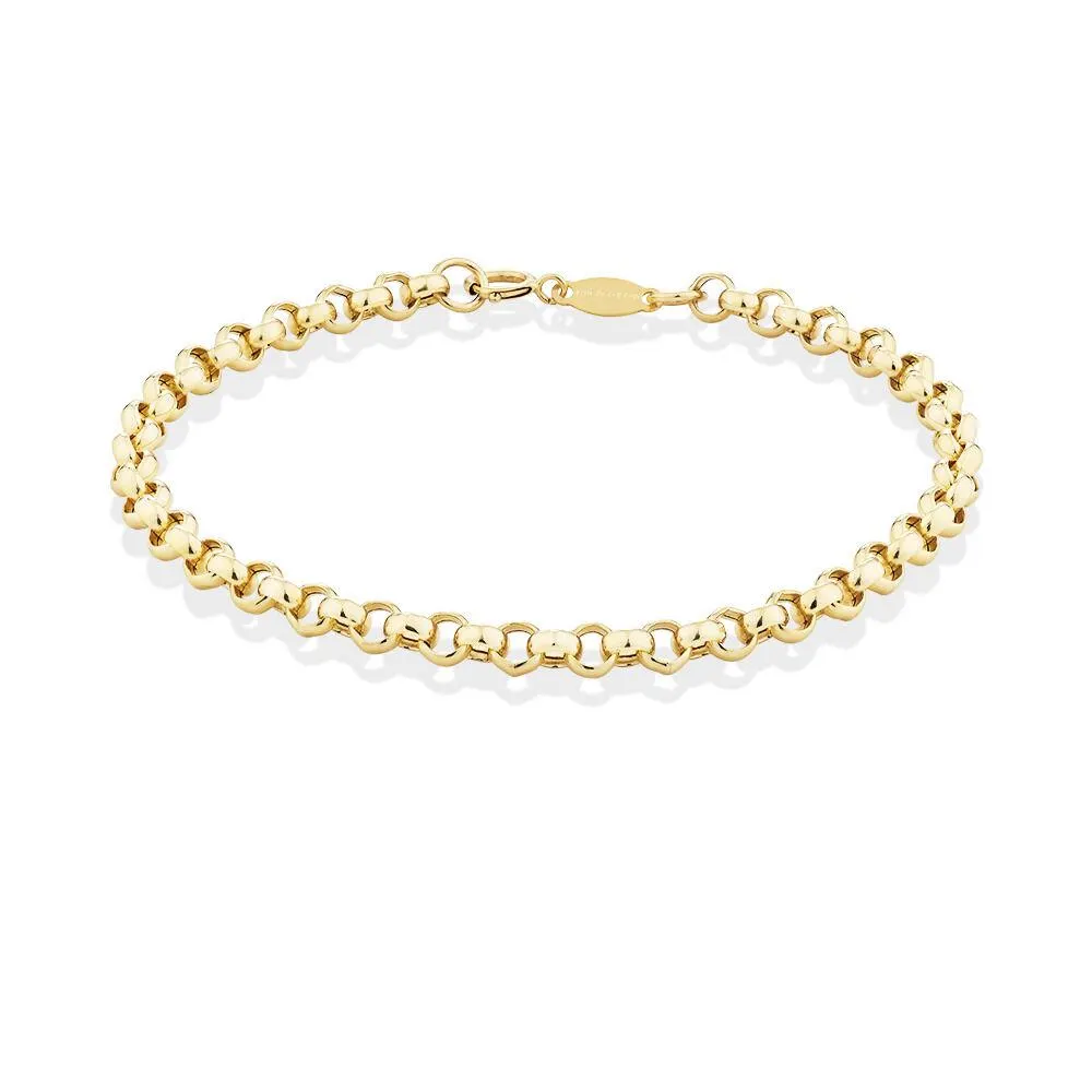 19cm (7.5") 4mm-4.5mm Width Belcher Bracelet in 10kt Yellow Gold