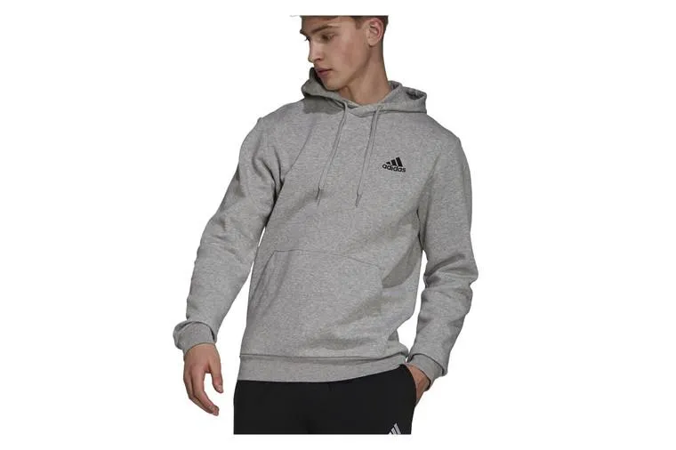 Adidas Mens Feelcozy Hoodie Medium Grey Heather/Black