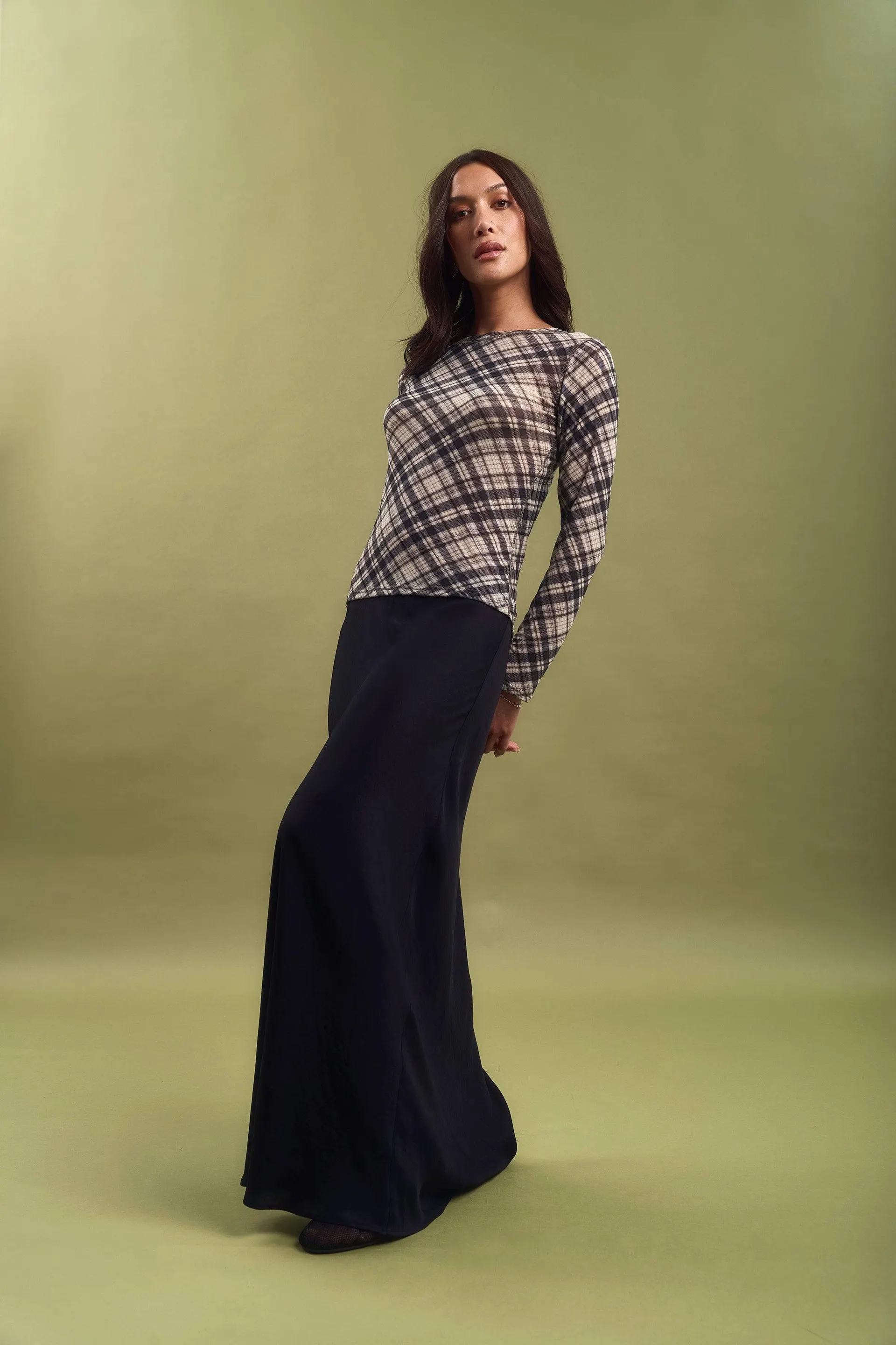 Bias Cut Flared Skirt