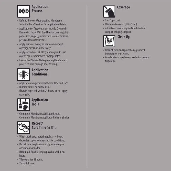 Crommelin 4L Shower Waterproofing Membrane - 4L
