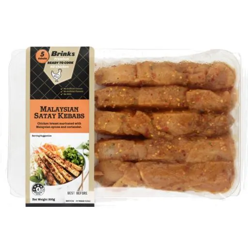 Brinks Chicken Kebabs Malaysian Satay 5 Pack