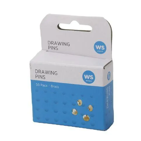 WS Drawing Pins 50 Pack Brass