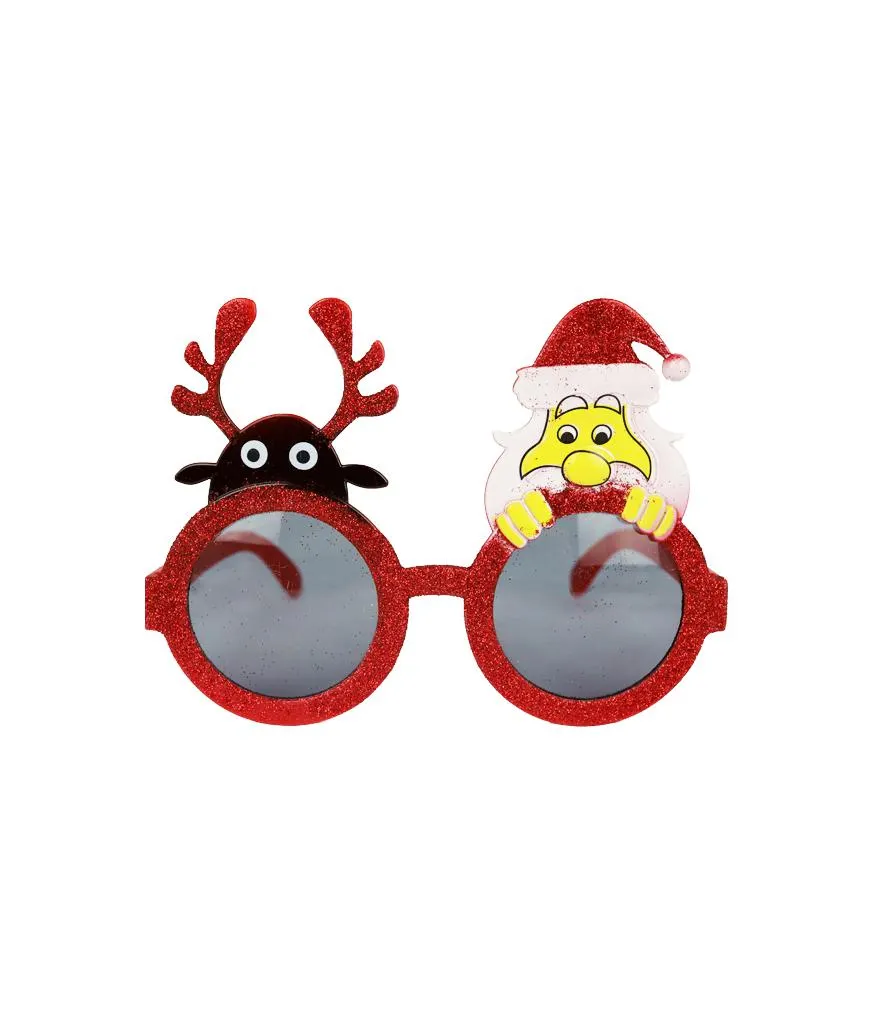 Santa And Reindeer Christmas Glasses