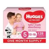 Huggies Ultra Dry Size 5 Girl - 128 Nappies