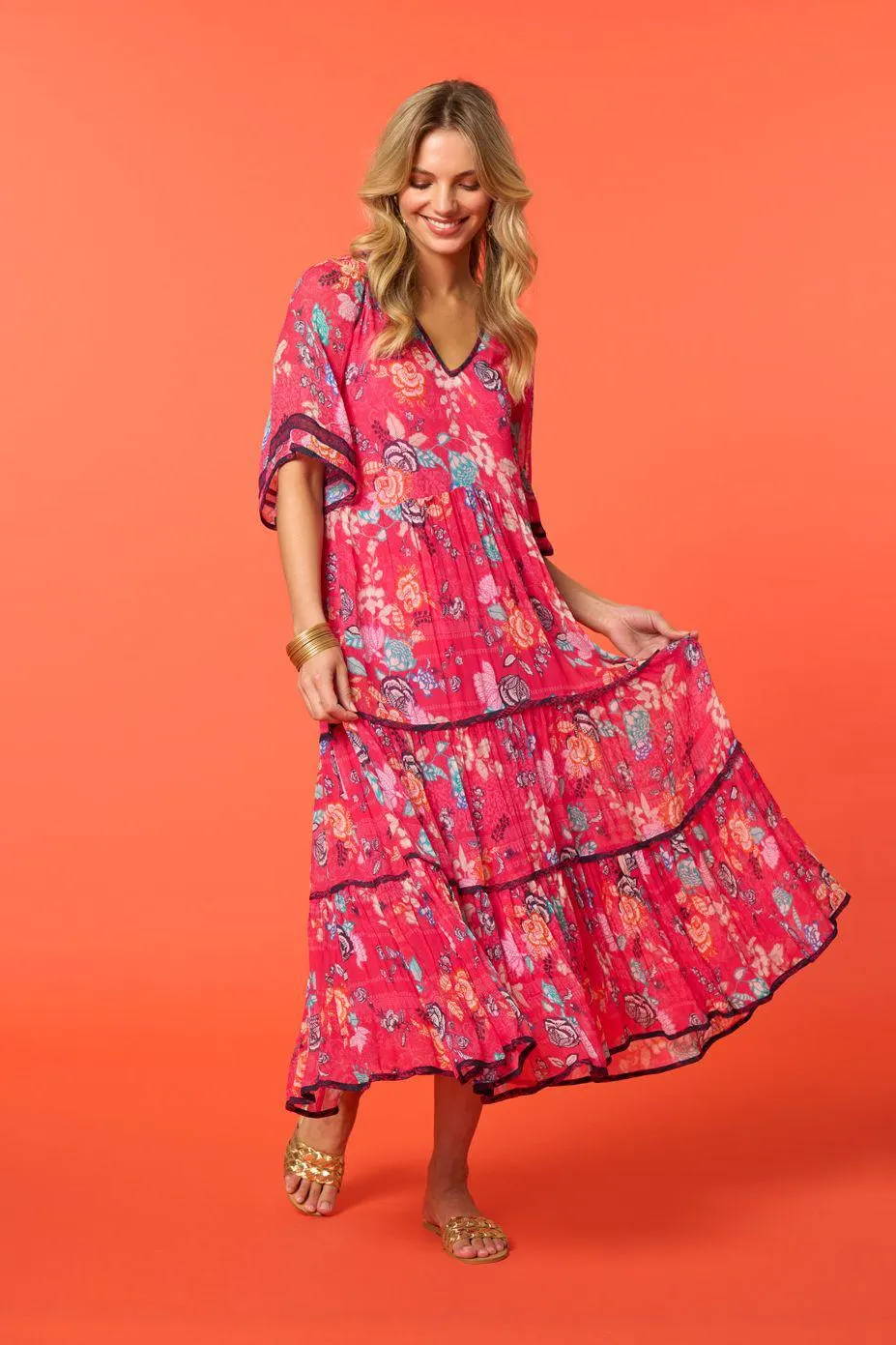 Aari Midi Dress | Rouge Multi