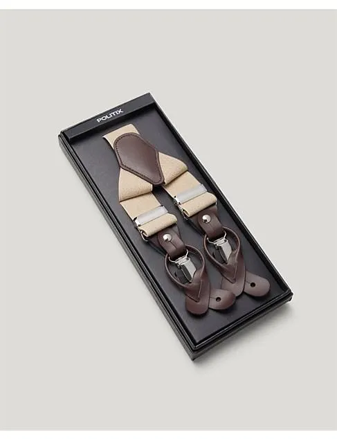 Leather Crosspatch Y-Back Elastic Braces