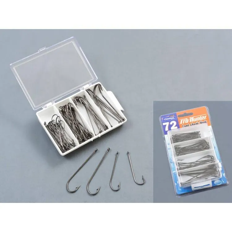 Fishing Gear Long Shank Hook Set 72 pce