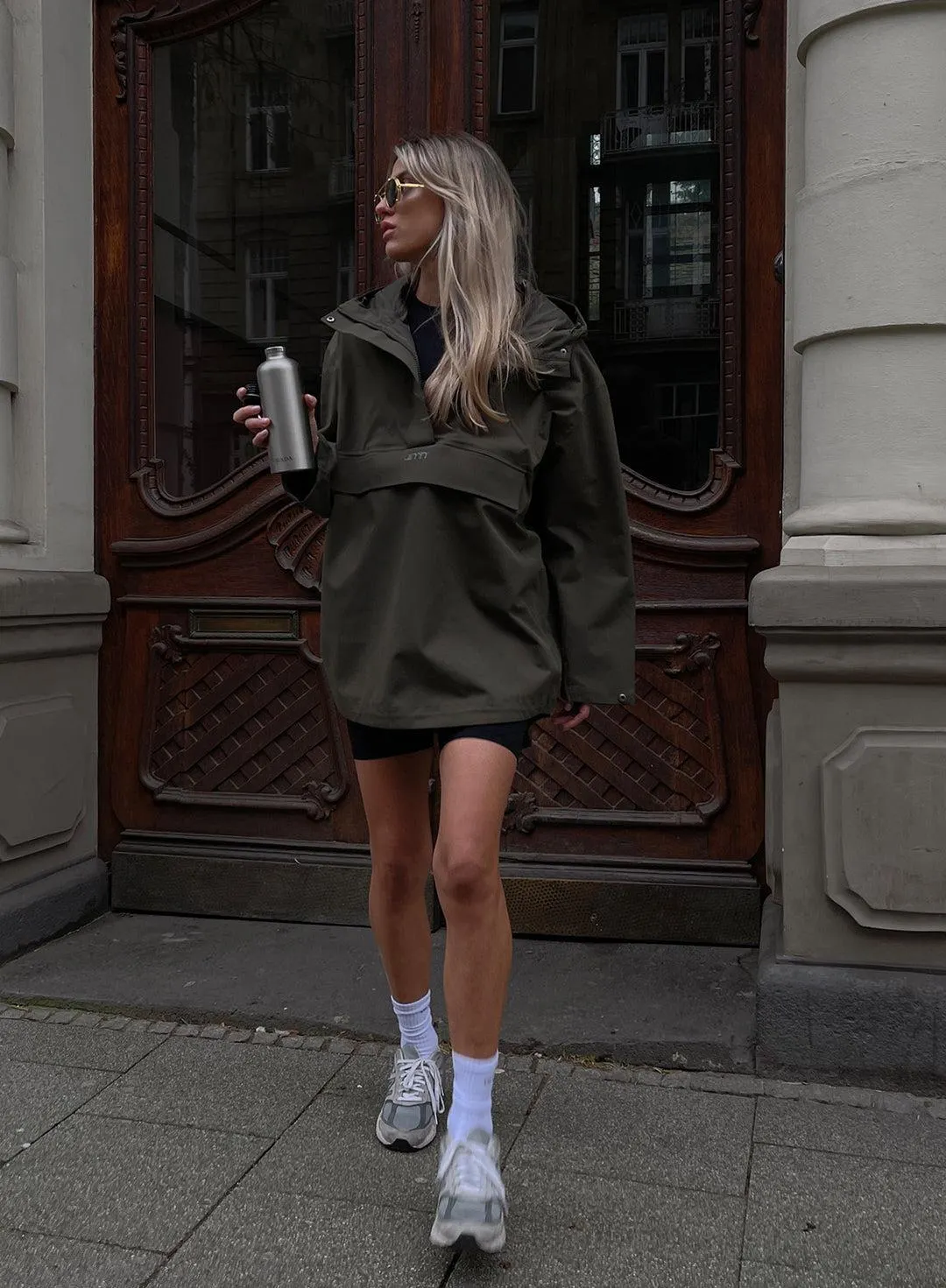 KHAKI WATERPROOF OVERSIZED ANORAK