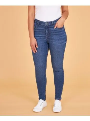Women's High Rise Full Length Skinny in Mid Indigo