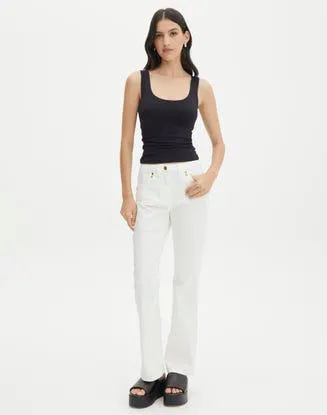 Mid Rise Straight Leg Pants