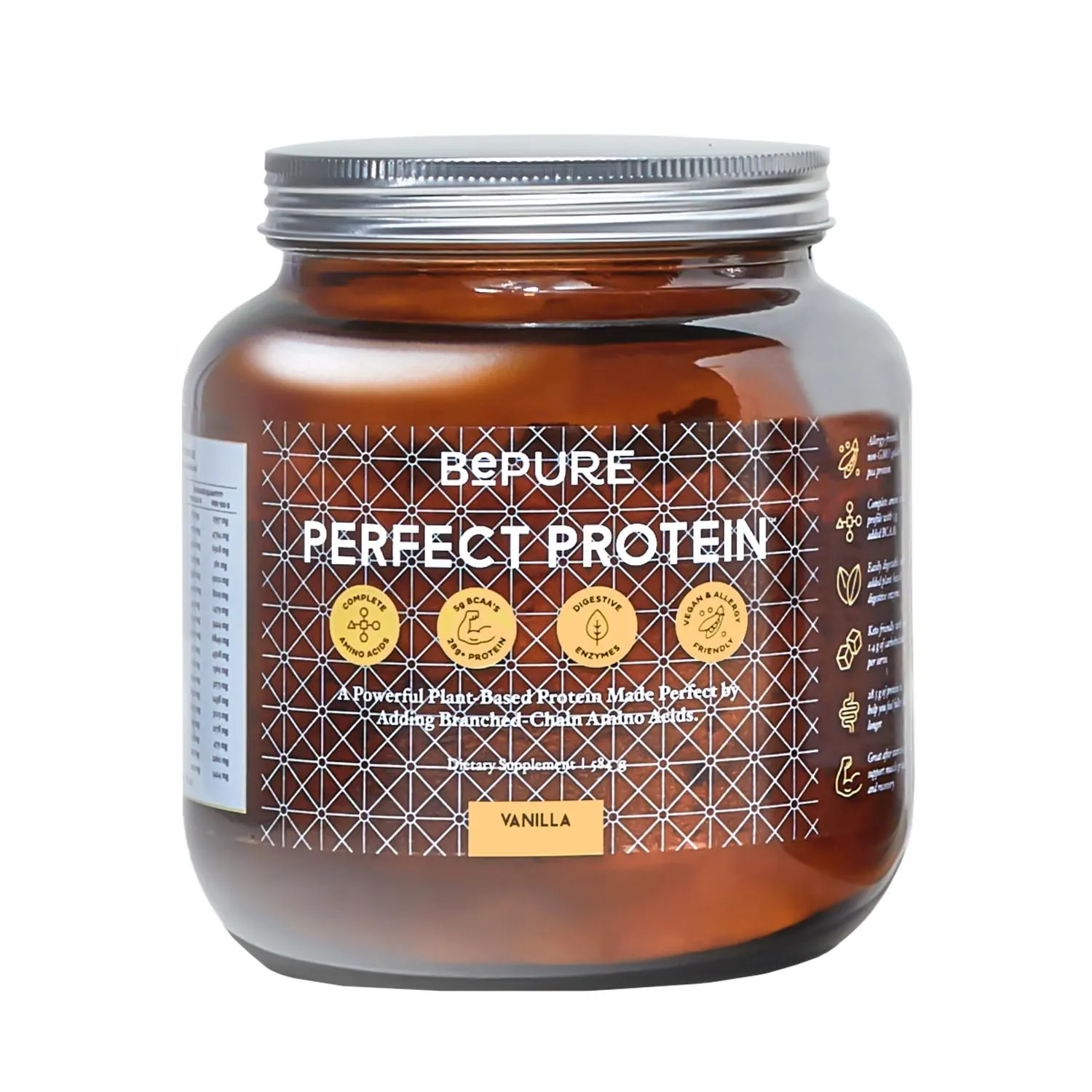BePure Perfect Protein Vanilla Glass Jar 584g