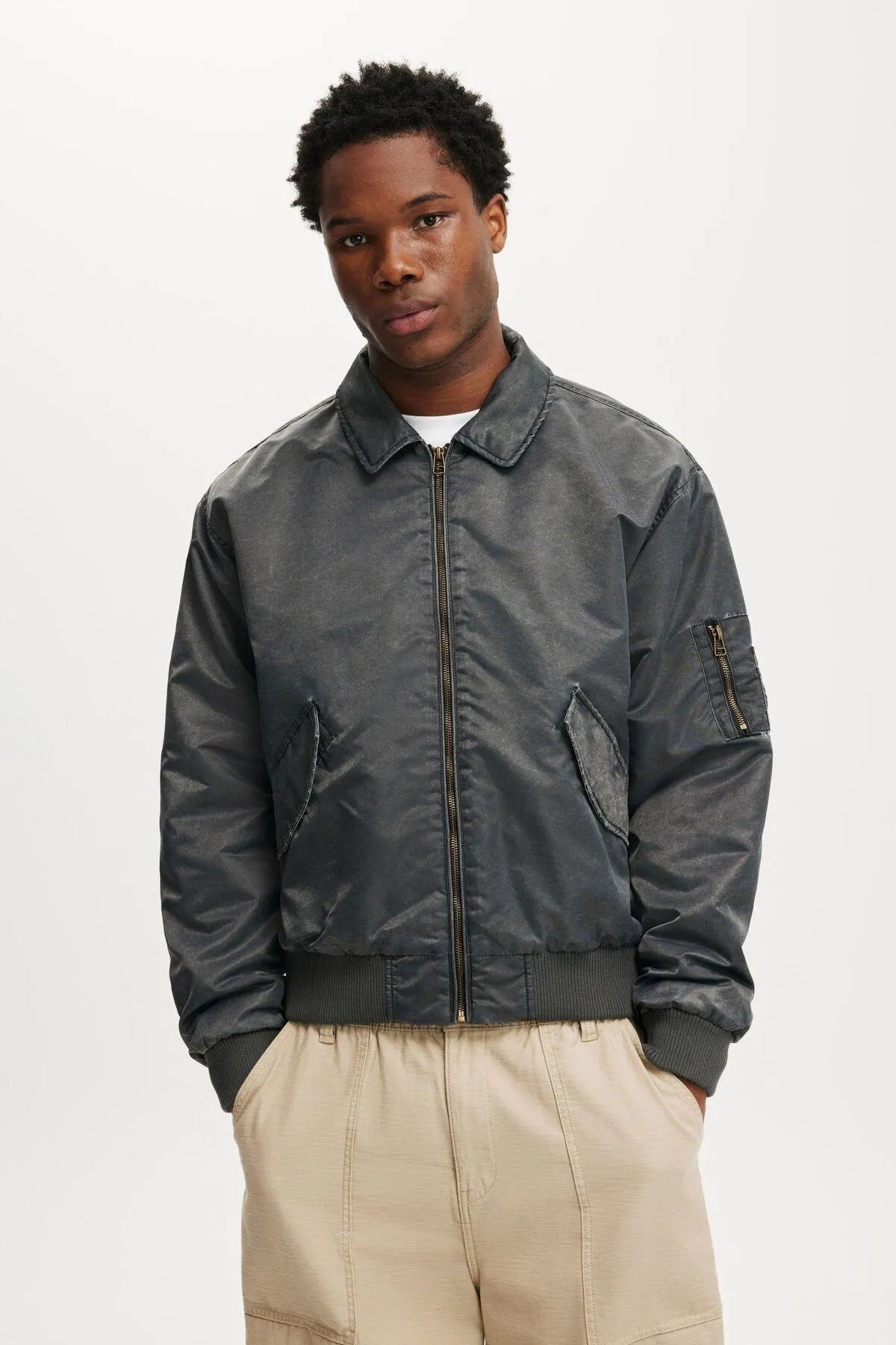 Cropped Bomber Jacket