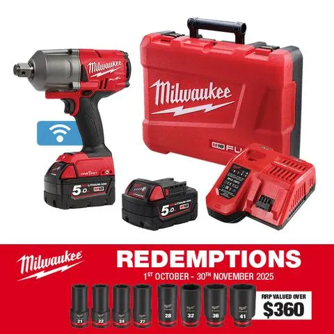 Milwaukee M18 FUEL ONE-KEY Cordless Impact Wrench 3/4in 2034Nm 18V 5Ah