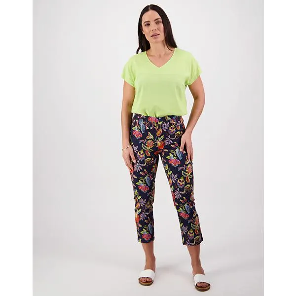 Printed Slim Leg 7/8 Pull On Brazil