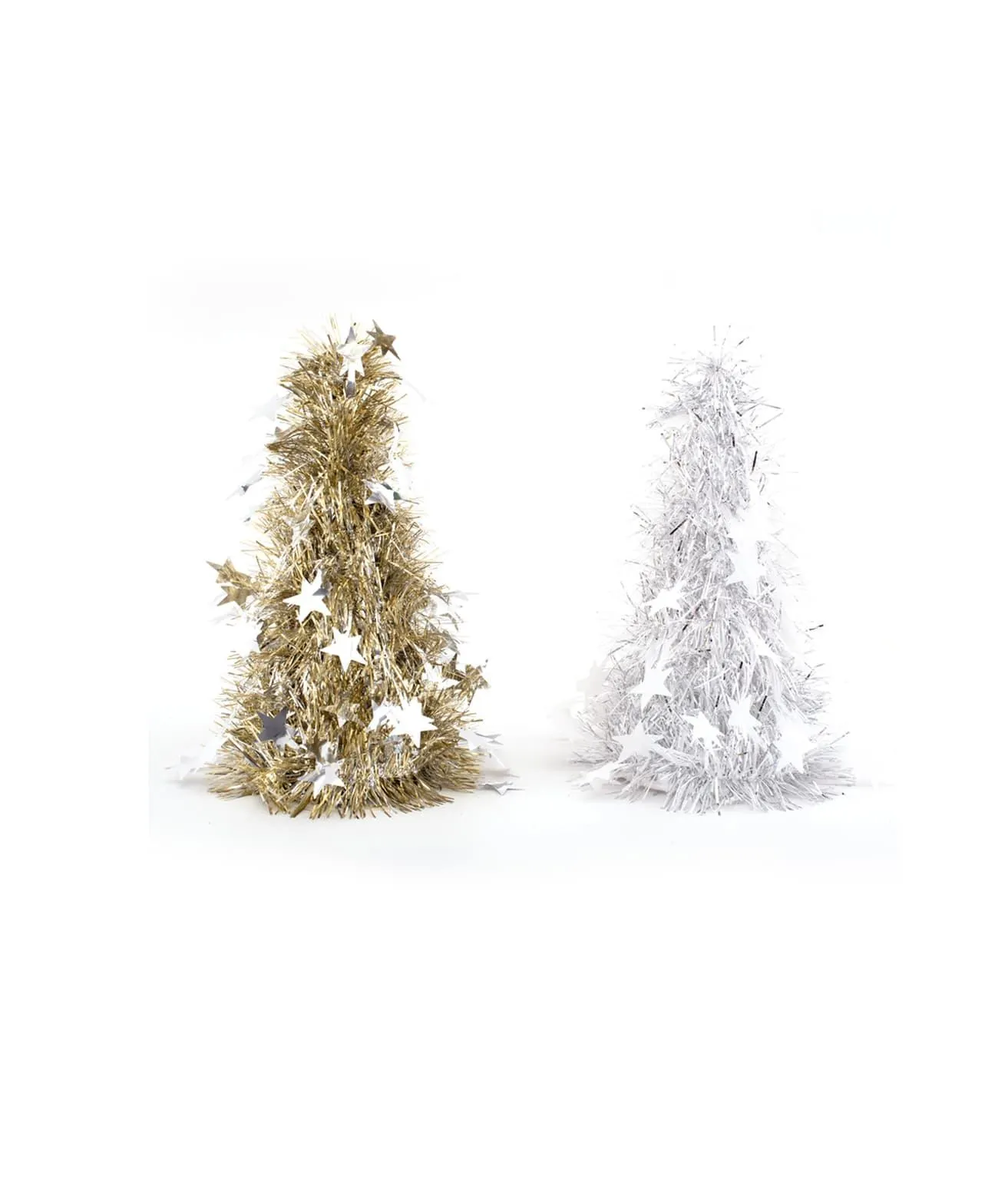 Tinsel Tree With Cutouts Assorted 26cm