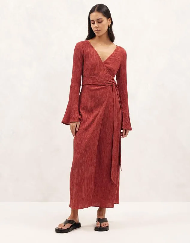 Textured Wrap Dress