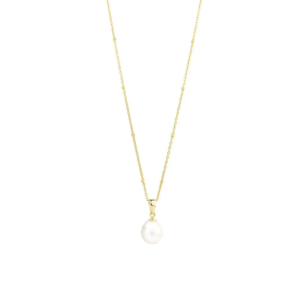 Pendant with Cultured Freshwater Pearl in 10kt Yellow Gold