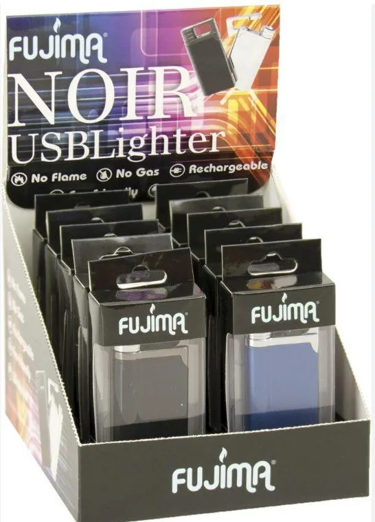 Noir Black Rechargeable Flameless Windproof USB Cigarette Lighter
