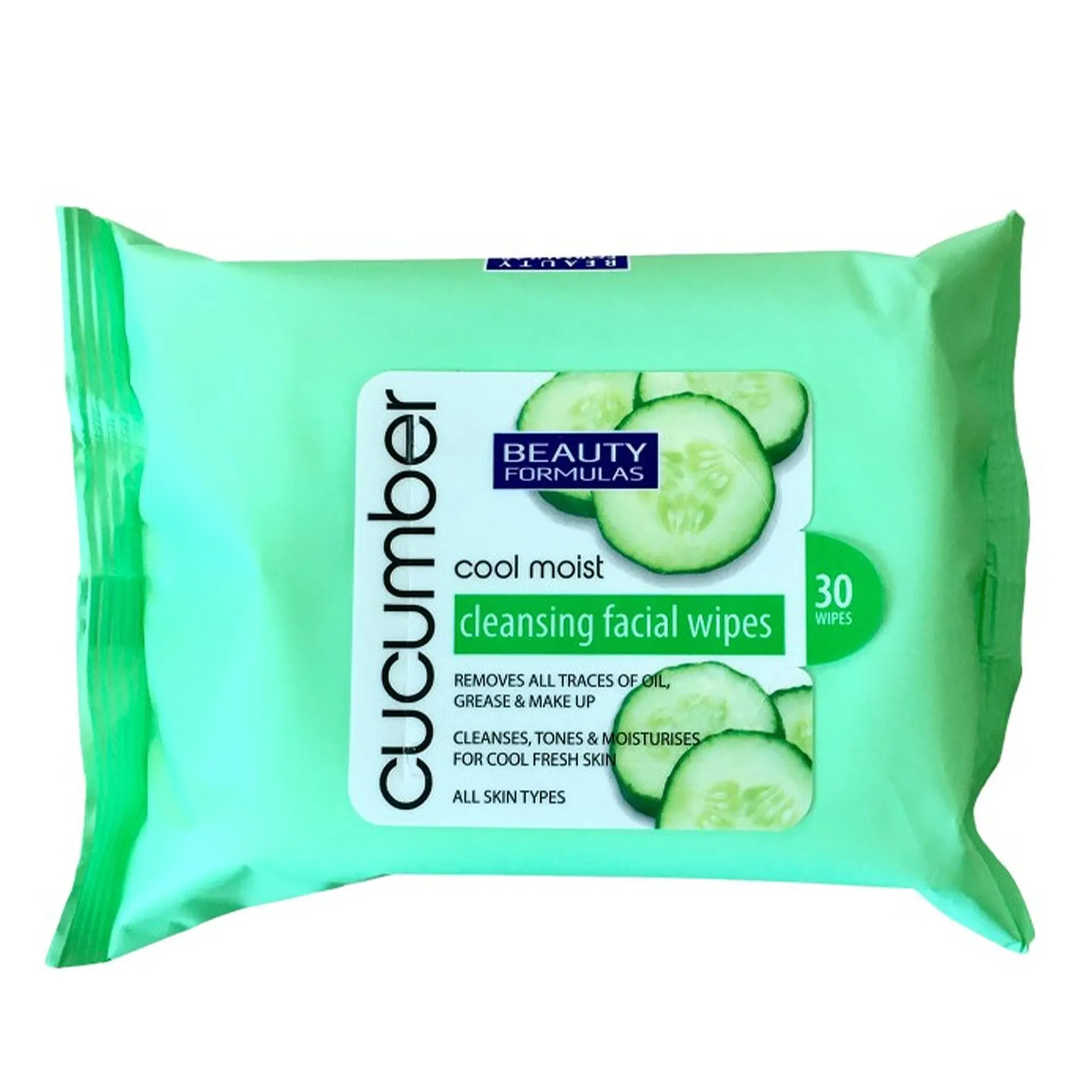 Beauty Formulas Facial Wipes Cucumber 30pk