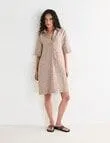 Zest Linen Collared Dress, Praline