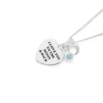 Sterling Silver Blue Cubic Zirconia Pendant