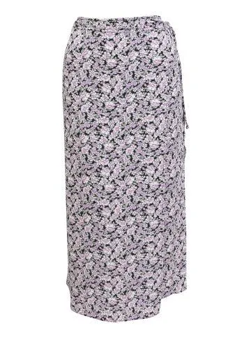 Women's Woven Wrap Skirt in Lilac Floral