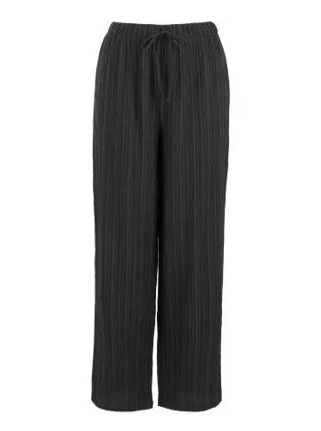 Women's Textured Wide Leg Pants in Black