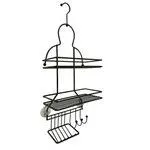 Barelli Black Bathroom Shower Caddy With Hooks