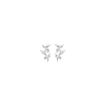 Sterling Silver Leaf Stud Earrings