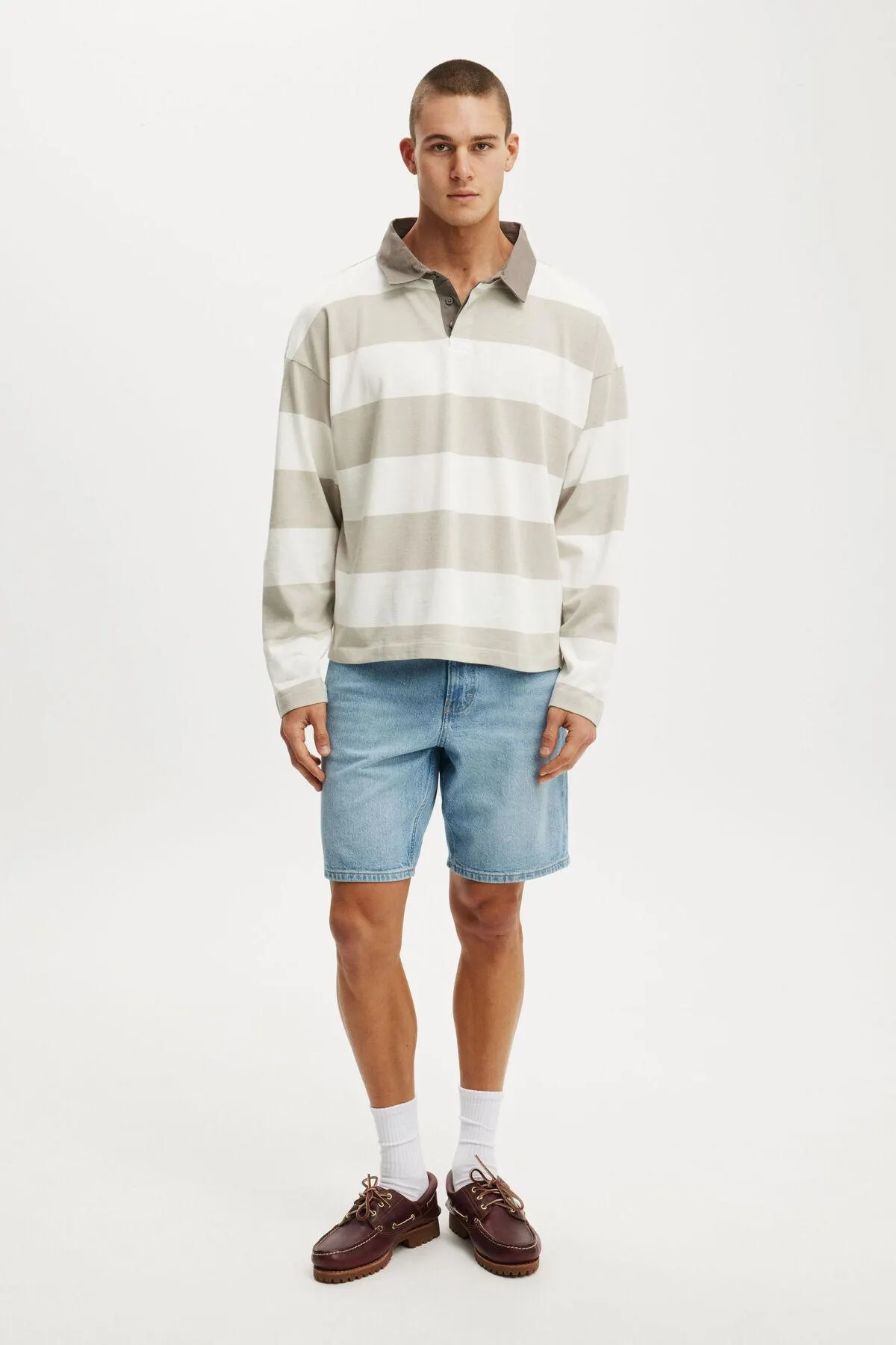 Loose Straight Denim Short