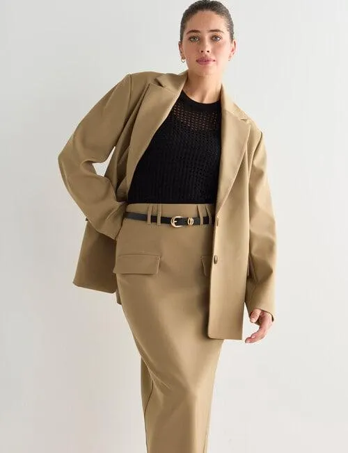 Mineral Nora Oversized Blazer, Stone