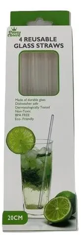 Glass Straws Straight 4pk