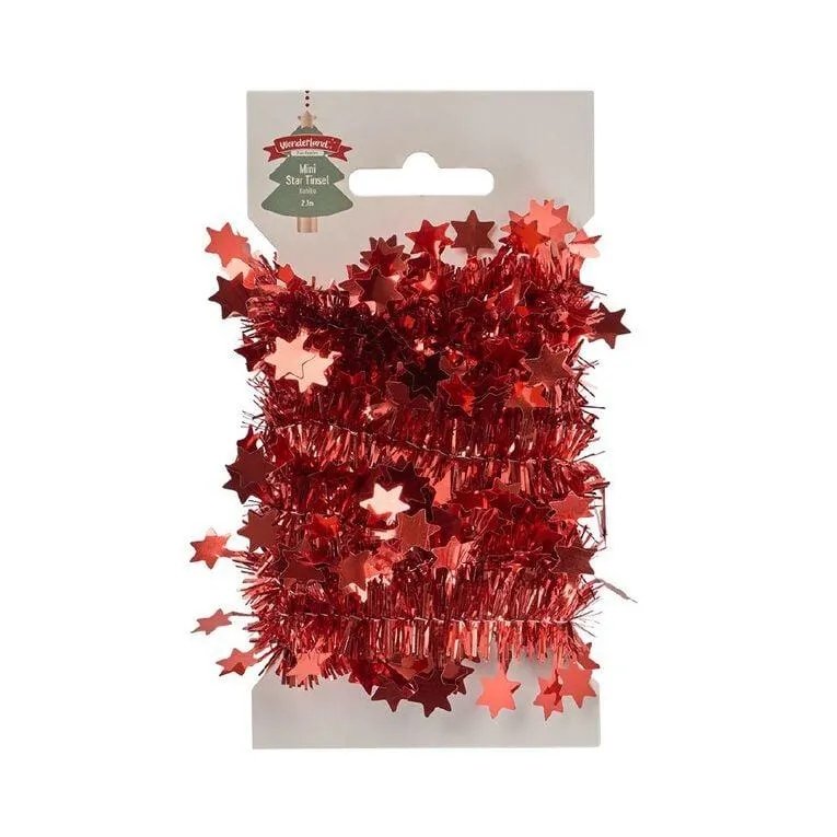 Wonderland Mini Star Tinsel Garland Decoration 2.7M