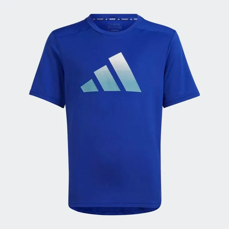 Adidas Boys Train Icons Aeroready Tee Lucid Blue/White/Preloved Blue