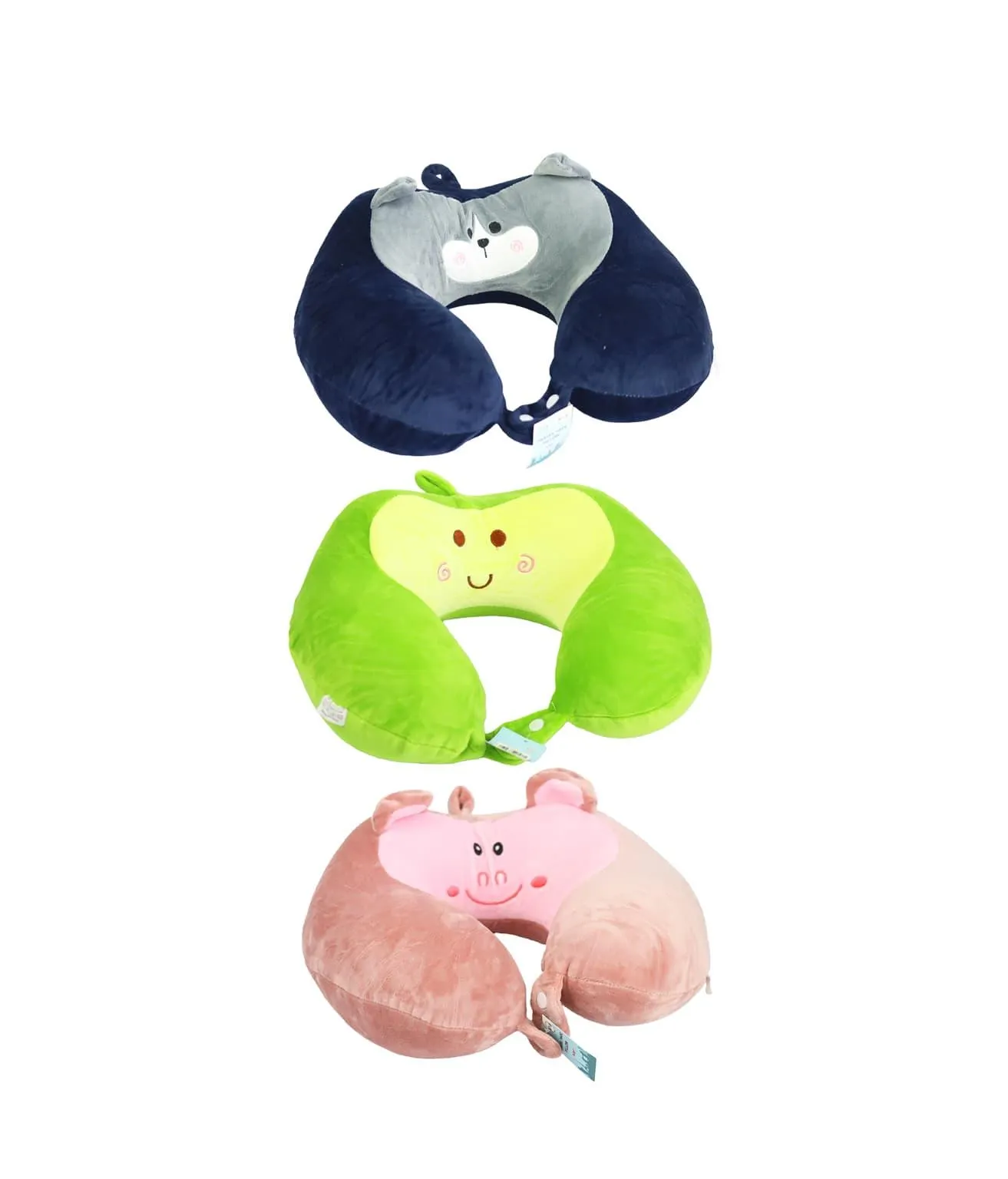 Smiling Face Travel Pillow 3 Colors Assorted