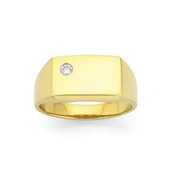 9ct, Gents Diamond Ring