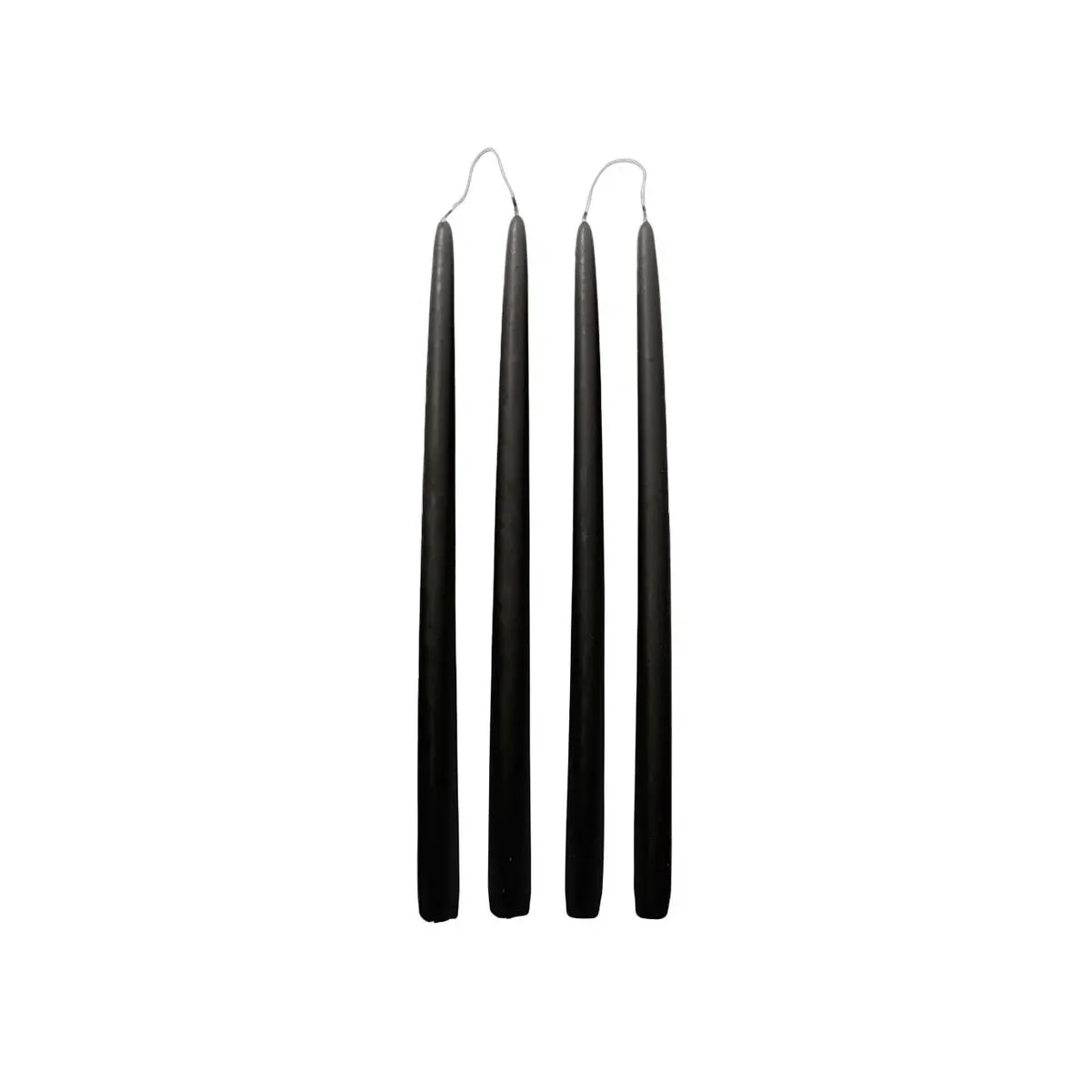 Broste set of 4 tall taper candles 38cm black