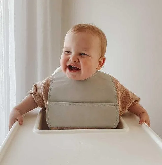 Vegan Leather Bib - Grey