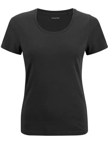 Women's Favourites Scoop Neck Cotton T-shirt in Black