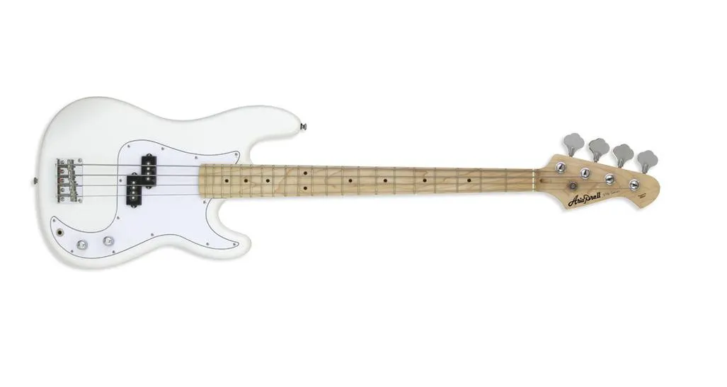ARIA PRO II P STYLE MAPLE FRETBOARD - WHITE - 4 STRING BASS