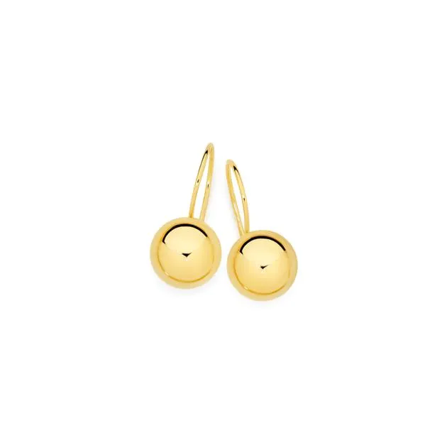 9ct, 8mm Euroball Earrings