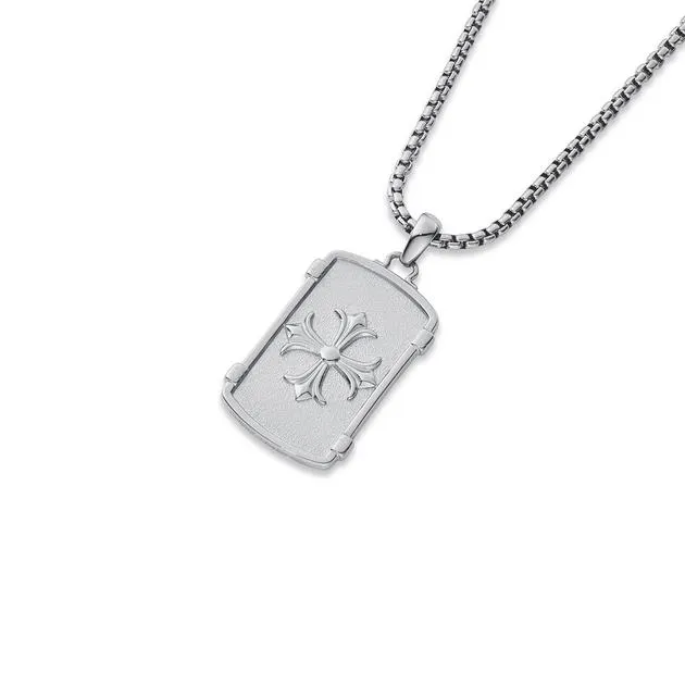 Chisel Stainless Steel Cross Dogtag Pendant with Chain