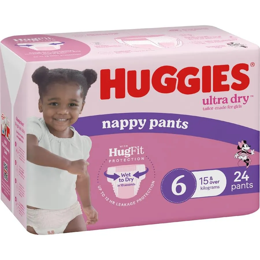 Huggies Ultra Dry Nappy Pants Junior Girl - Size 6