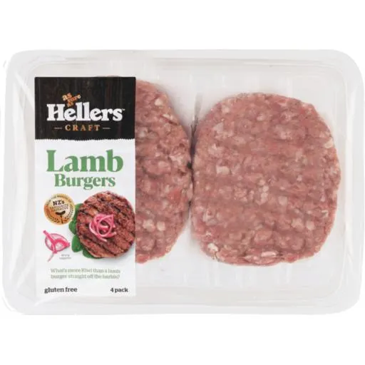 Hellers Burgers Lamb 4 Pack
