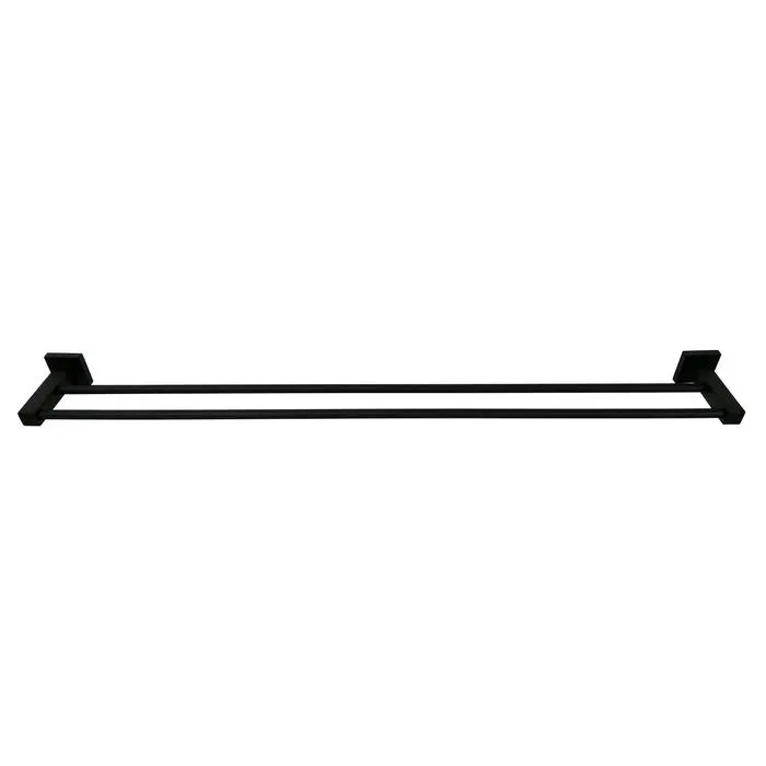 Barelli Piazza 900mm Matte Black Double Towel Rail - 900mm