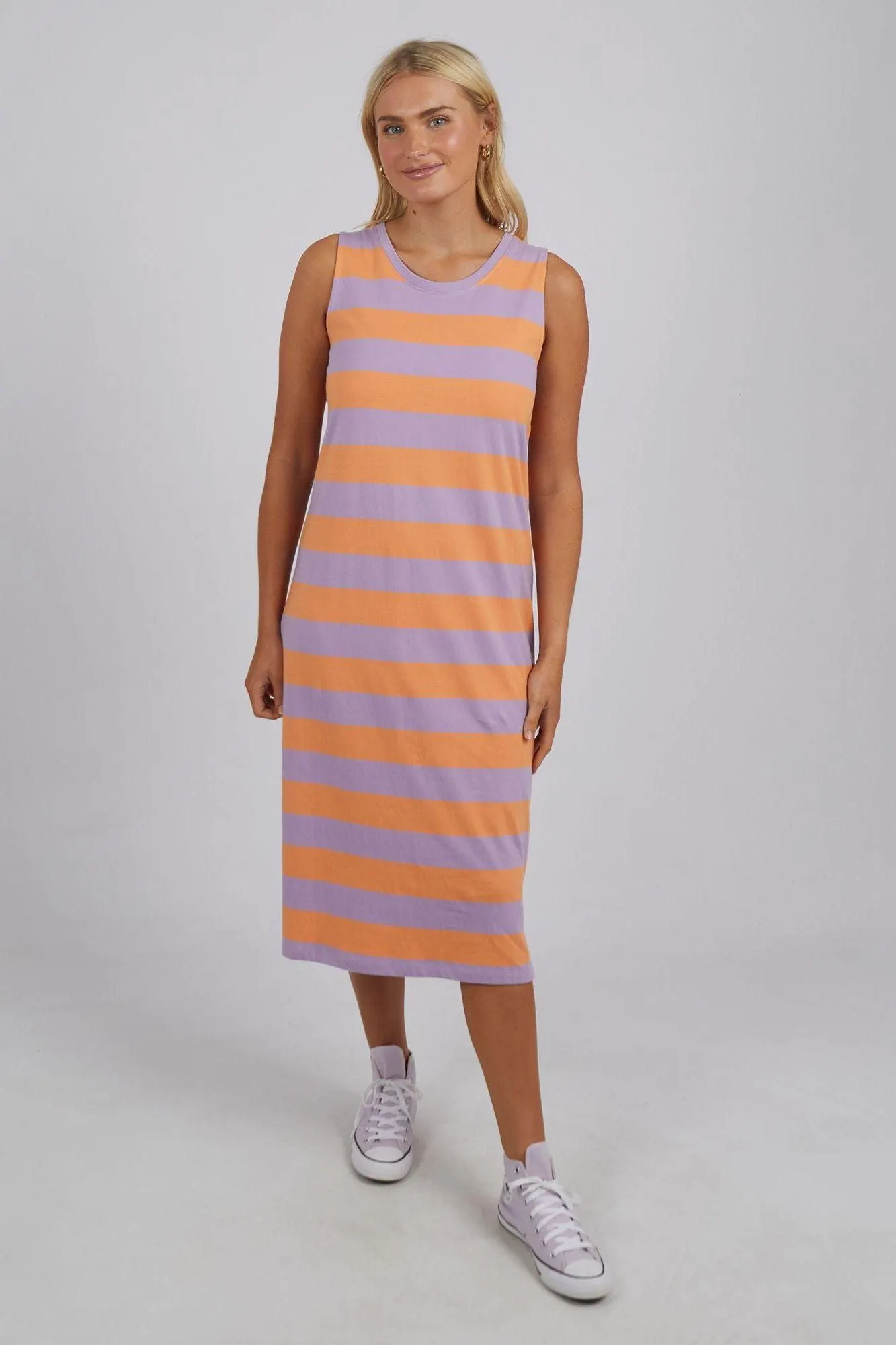 Horizon Tank Dress | Papaya/Periwinkle