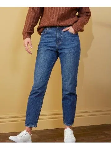 Women's Mom Jean in Dark Denim