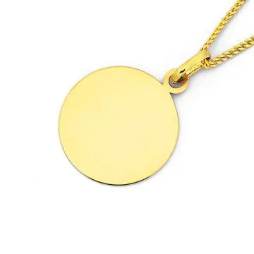 9ct 14mm Round Disc Pendant
