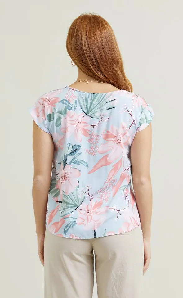 Poplin Scoop Neck Top