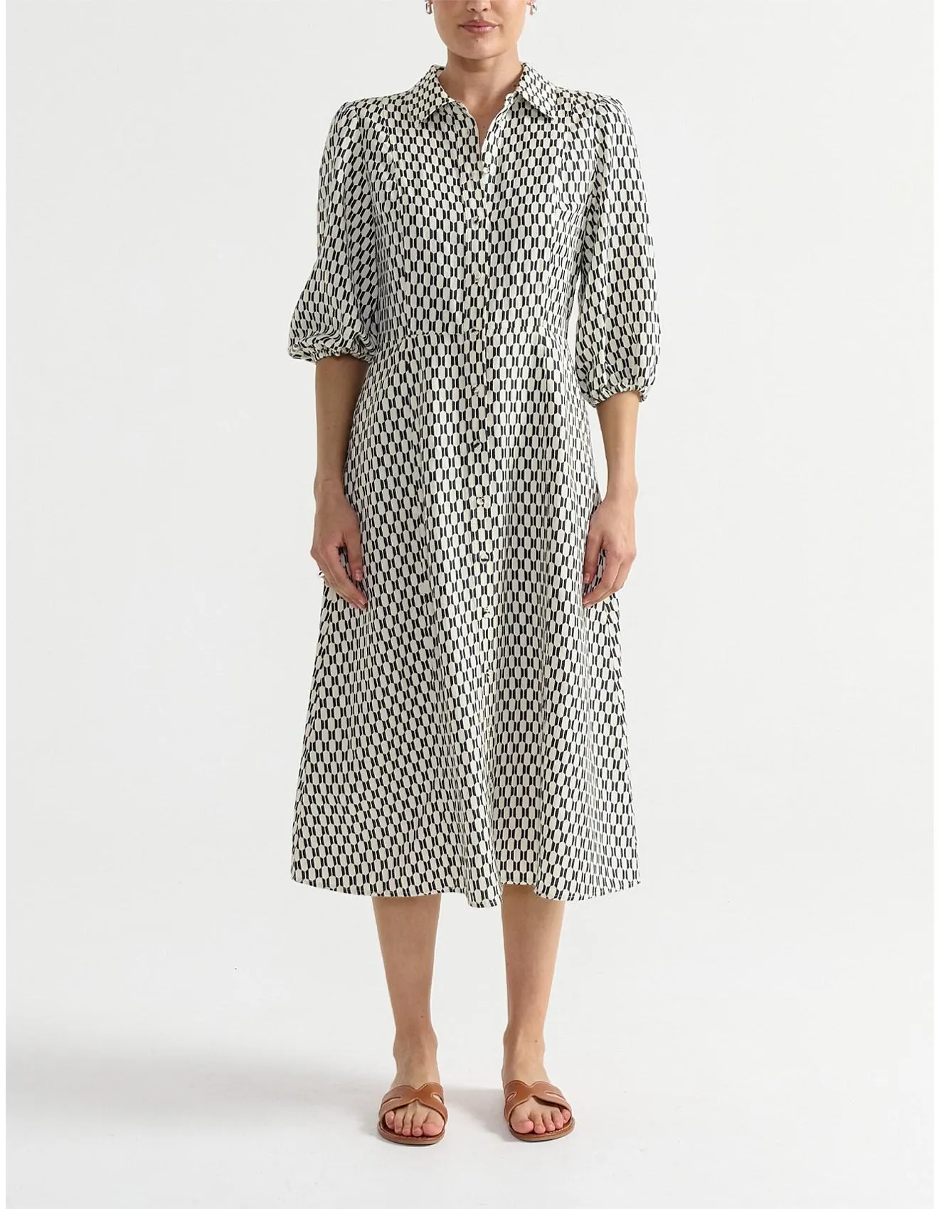 BALLOON SLEEVE SHIRT DRESS